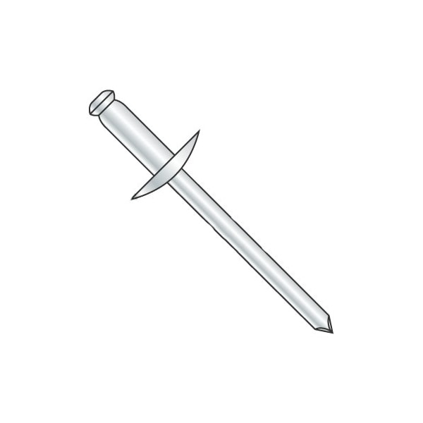 Newport Fasteners Blind Rivet, Large Flanged Head, 5/32 in Dia., 0.300 in L, Steel Body, 4000 PK 878112 - main